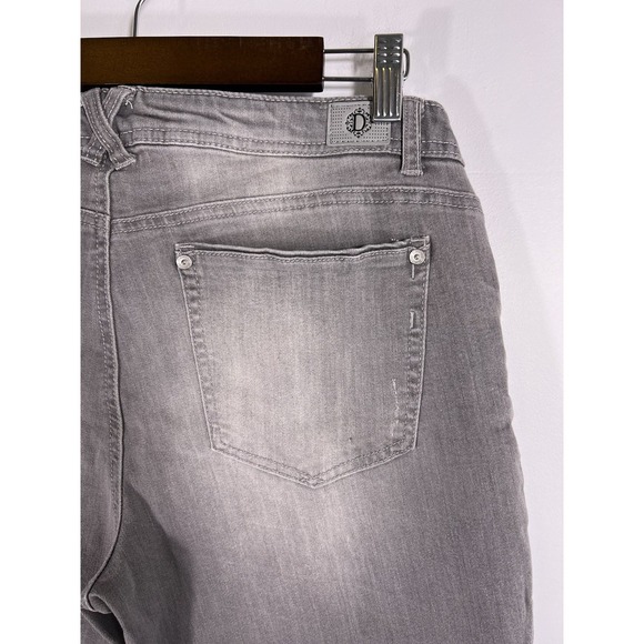 Democracy Jeans Womens 10‎ Gray Sequined Embellished Cuffs Stretch Fits32x25.25 - Picture 16 of 16
